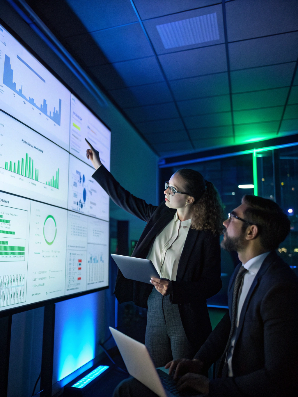 Business strategy meeting with financial charts and tax planning documents