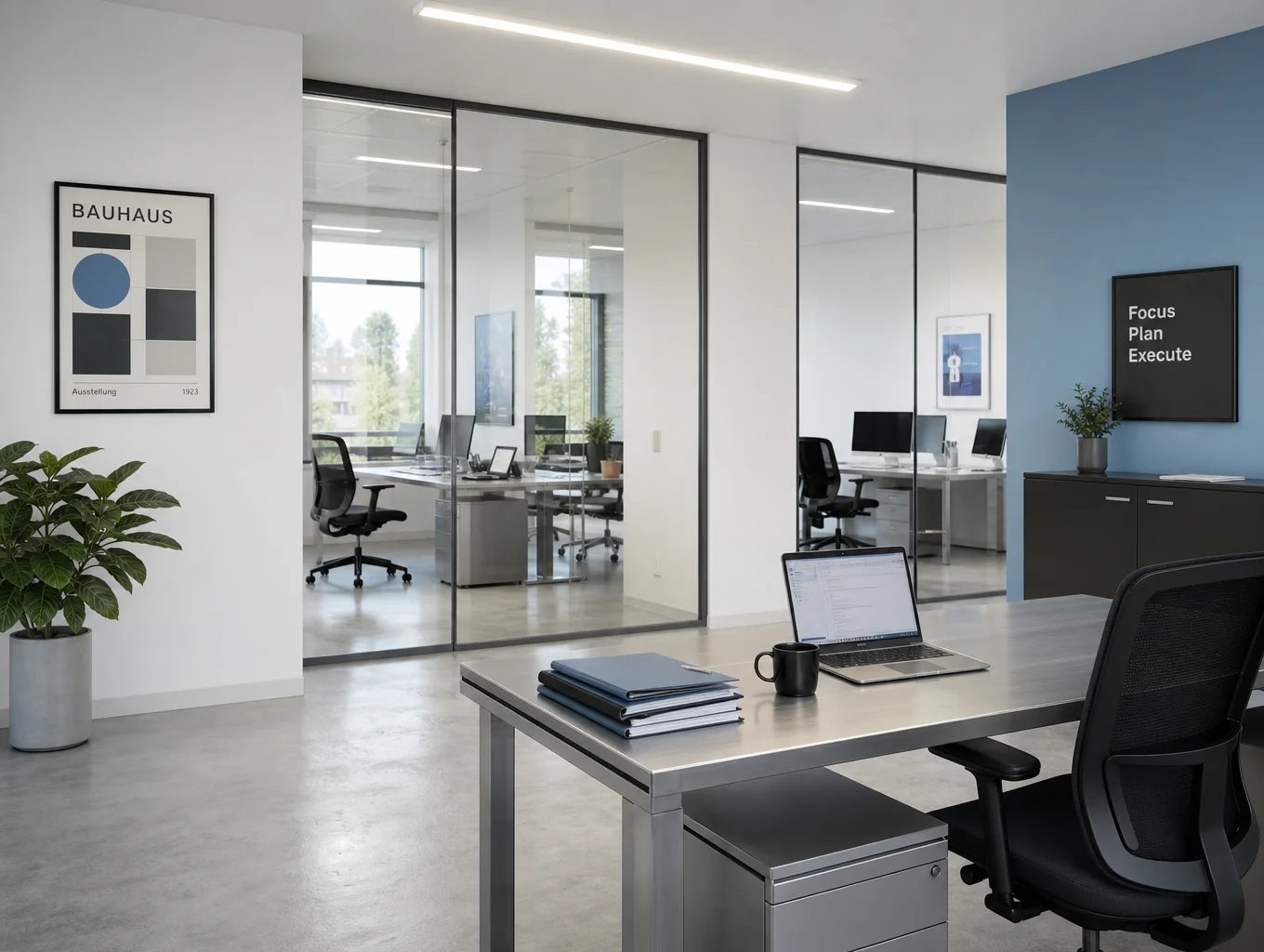 Clean, modern office architecture representing financial clarity